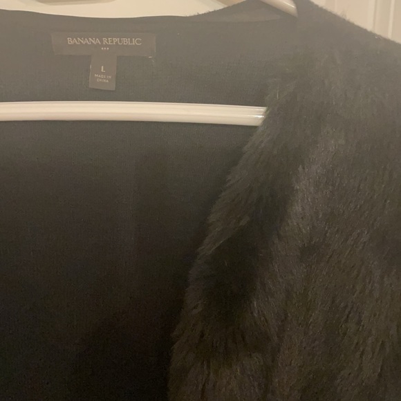 Faux fur black cardigan knit with faux fur front great condition - Picture 2 of 4